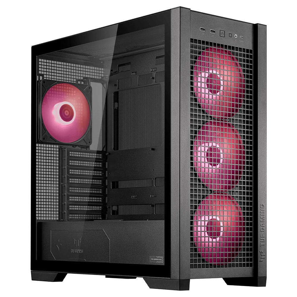 Gabinete Gamer ASUS TUF GT302 Mid Tower / 4 Cooler / ARGB - Preto