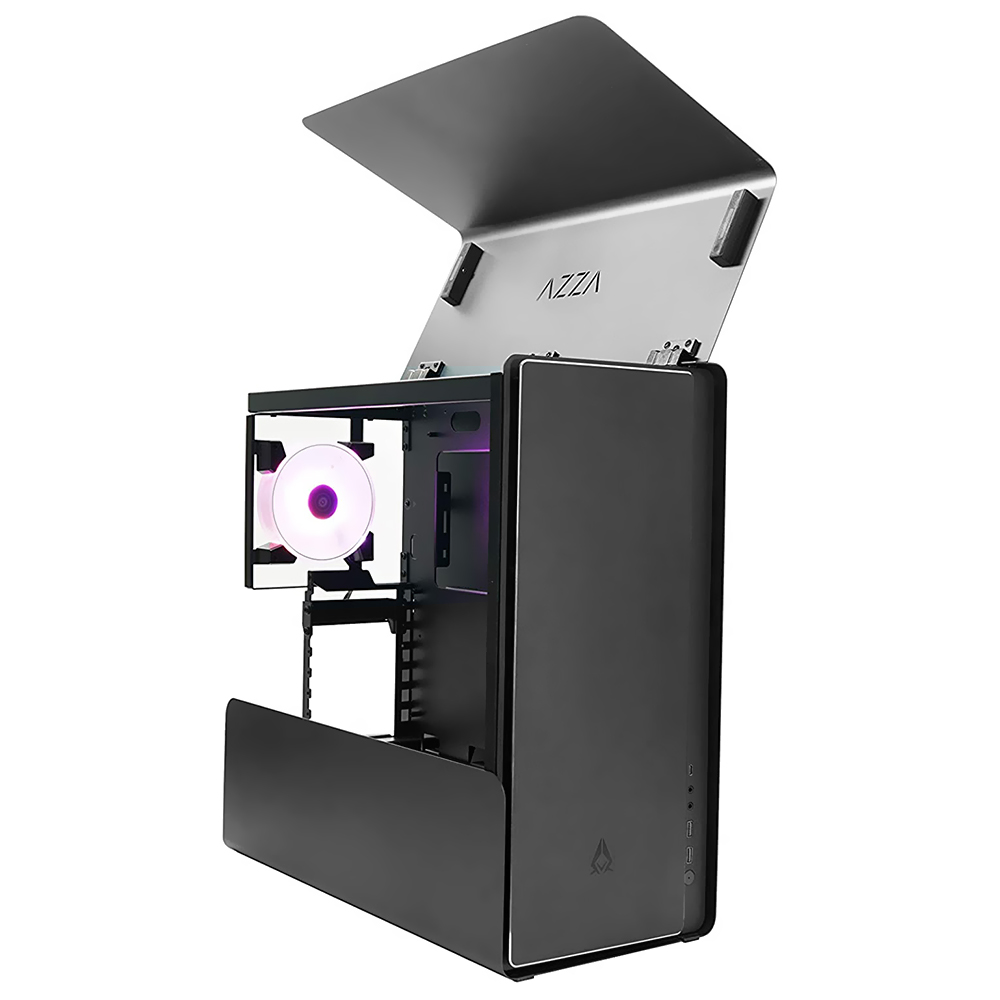 Gabinete Gamer AZZA Cast CSAZ-808B Mid Tower / 1 Cooler / RGB - Preto 