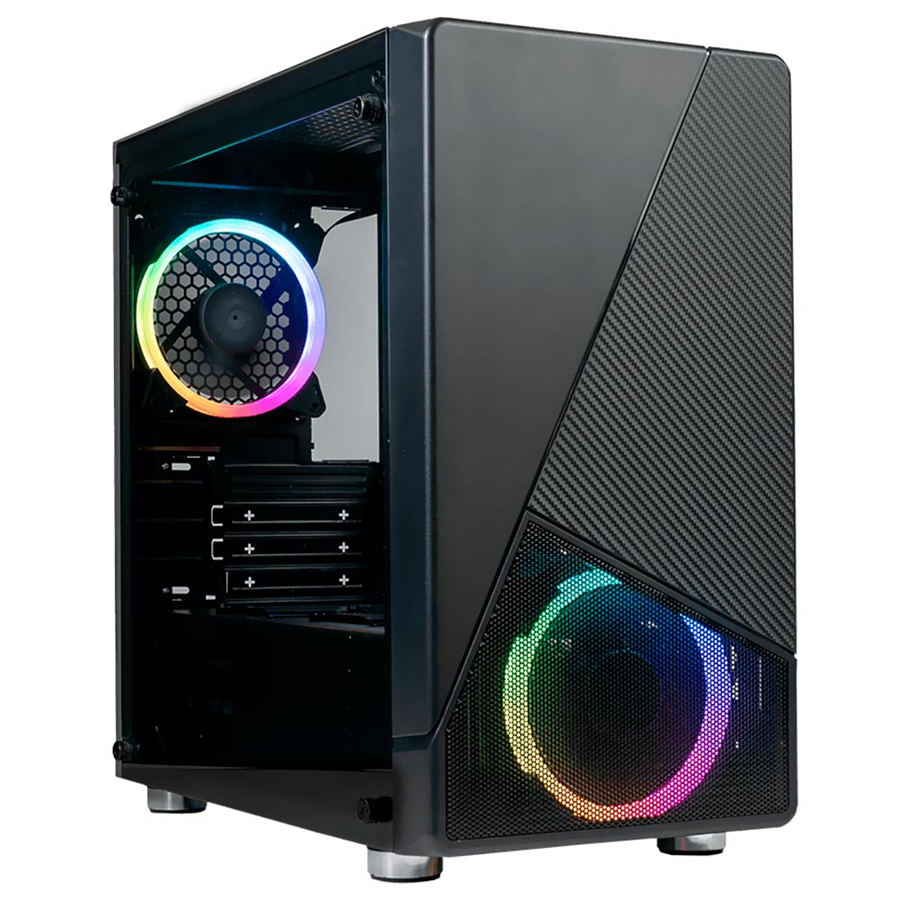 Gabinete Gamer AZZA Noir 130 CSAZ-130 Mid Tower / 2 Cooler / RGB - Preto