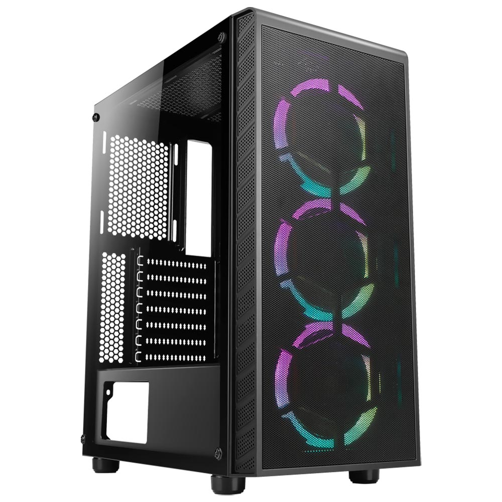 Gabinete Gamer AZZA Prime 360 CSAZ-360 Mid Tower / 3 Cooler / RGB - Preto