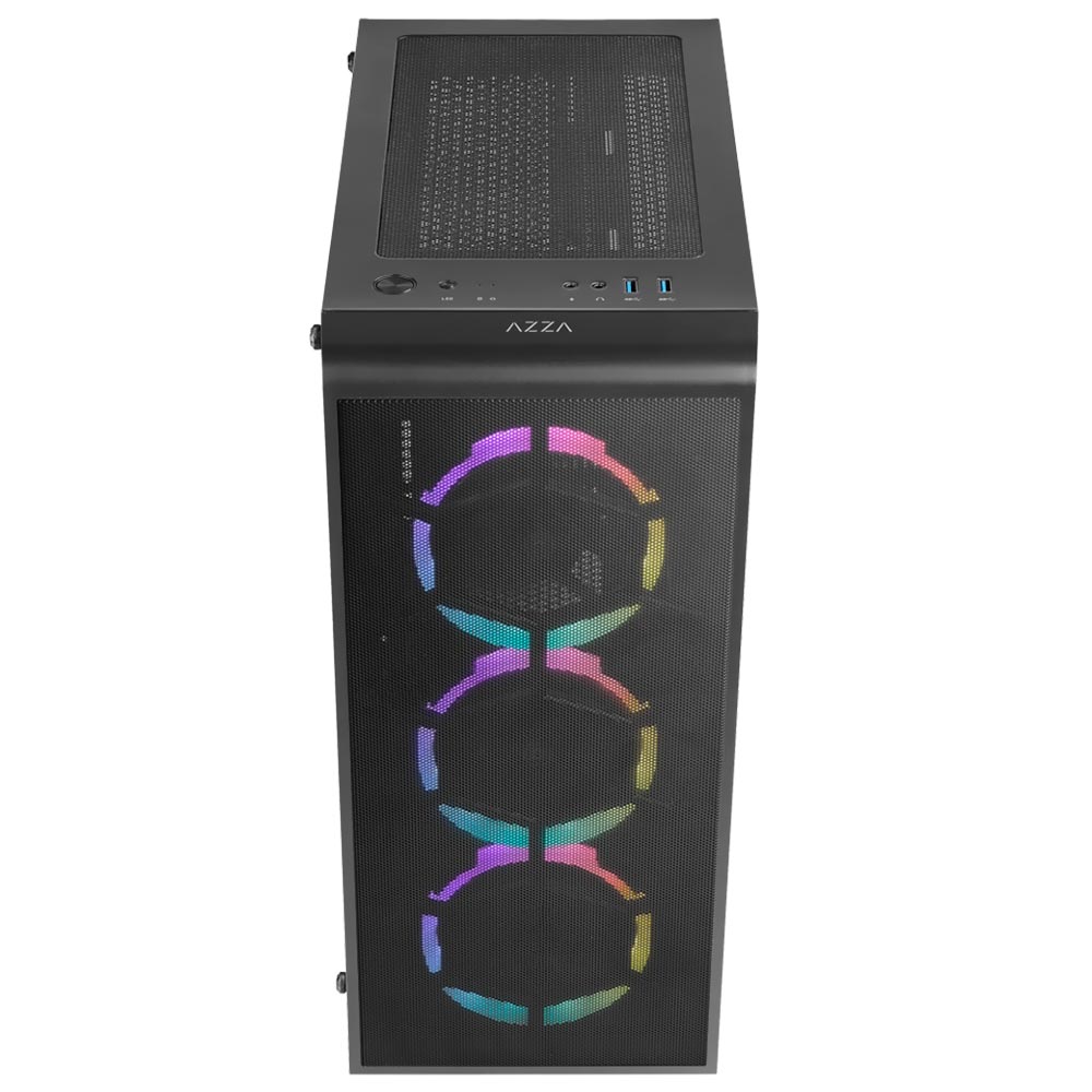 Gabinete Gamer AZZA Prime 360 CSAZ-360 Mid Tower / 3 Cooler / RGB - Preto