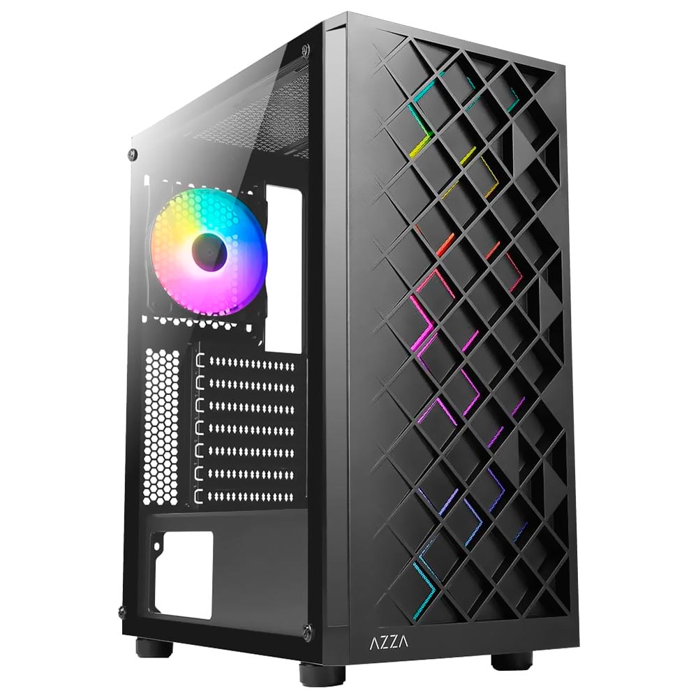 Gabinete Gamer AZZA Spectra 280 CSAZ-280B Mid Tower / 1 Cooler / ARGB - Preto