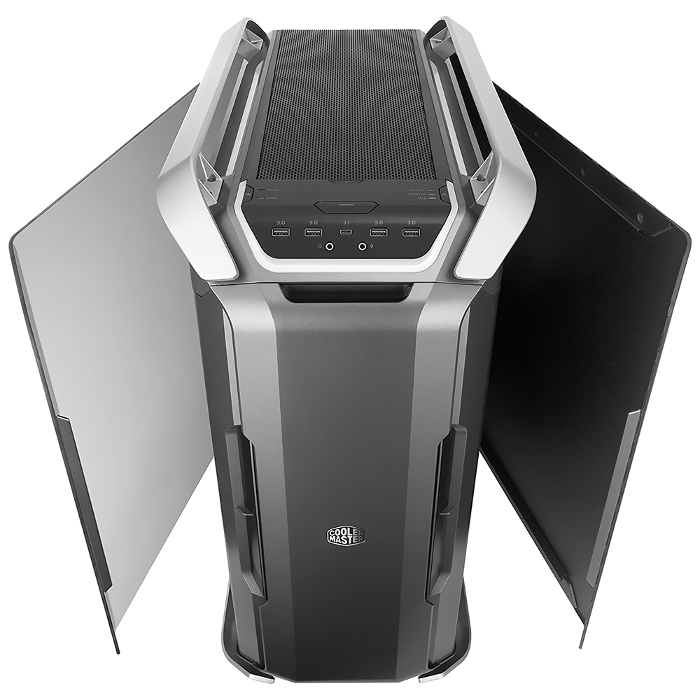 Gabinete Gamer Cooler Master Cosmo C700P Full Tower / 3 Cooler / RGB - Preto / Prata (MCC-C700P-KG5N-S00)