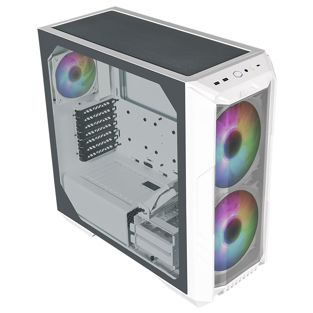 Gabinete Gamer Cooler Master HAF 500 Mid Tower / 3 Cooler / ARGB - Branco (H500-WGNN-S00)