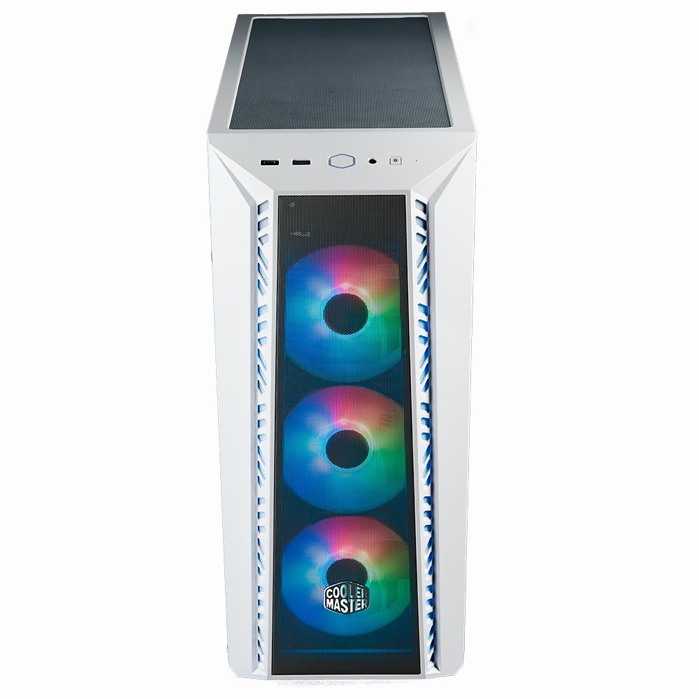 Gabinete Gamer Cooler Master Masterbox 520 Mesh Mid Tower / 3 Cooler / ARGB - Branco (MB520-WGNN-S00)