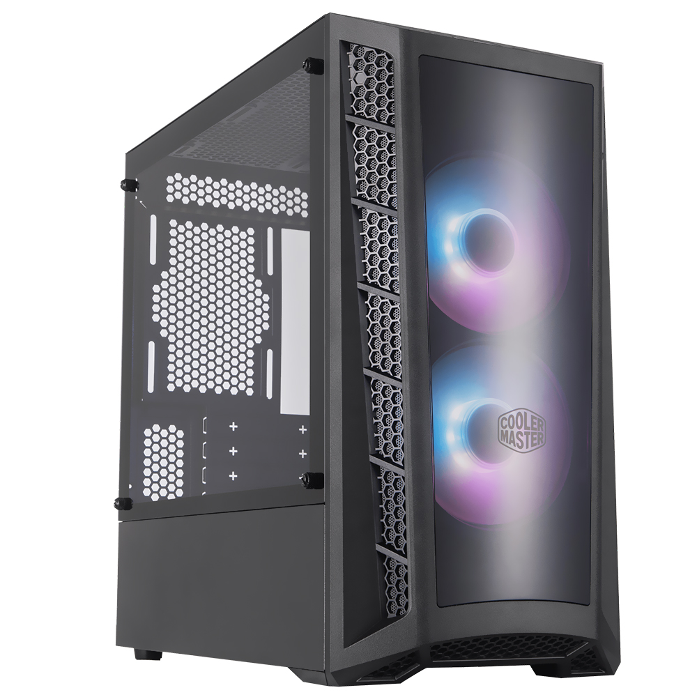 Gabinete Gamer Cooler Master MasterBox MB320L Mini Tower / 2 Cooler / ARGB - Preto (MCB-B320L-KGNN-S02)
