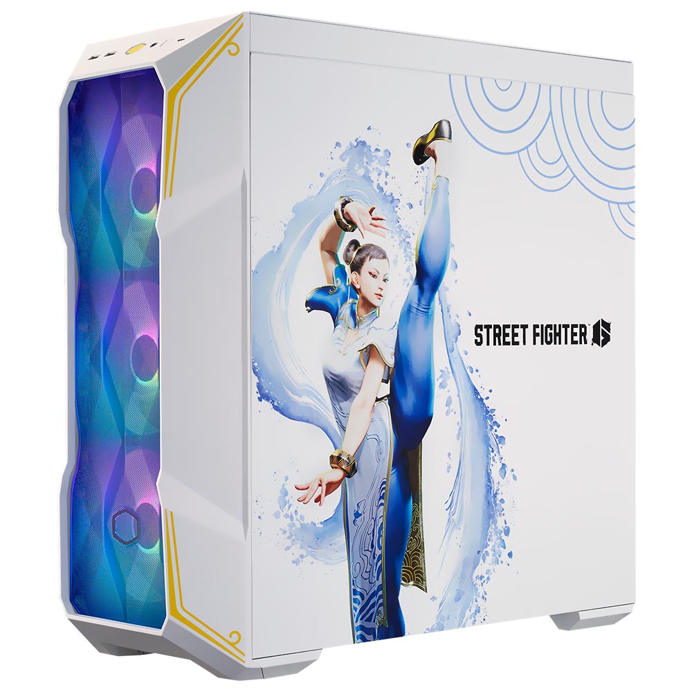 Gabinete Gamer Cooler Master Masterbox TD500 Mesh V2 SF6 Chun-Li Mid Tower / 3 Cooler / ARGB - Branco (TD500V2-WGNN-SCL)