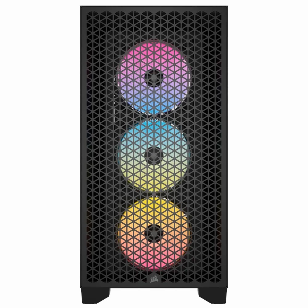 Gabinete Gamer Corsair 3000D Airflow CC-9011255-WW Mid Tower / 3 Cooler / RGB - Preto