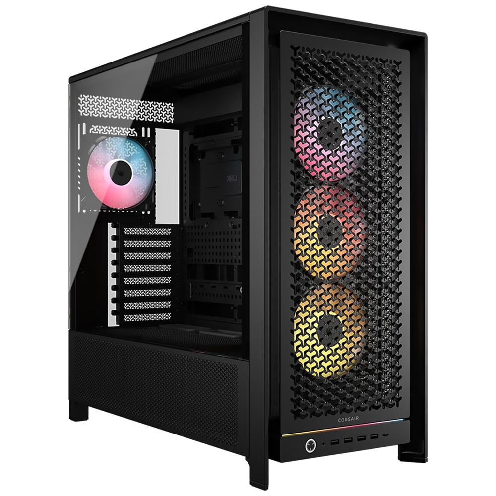 Gabinete Gamer Corsair CC-9011309-WW Frame 5000D RS High-Airflow / 4 Cooler / ARGB - Preto