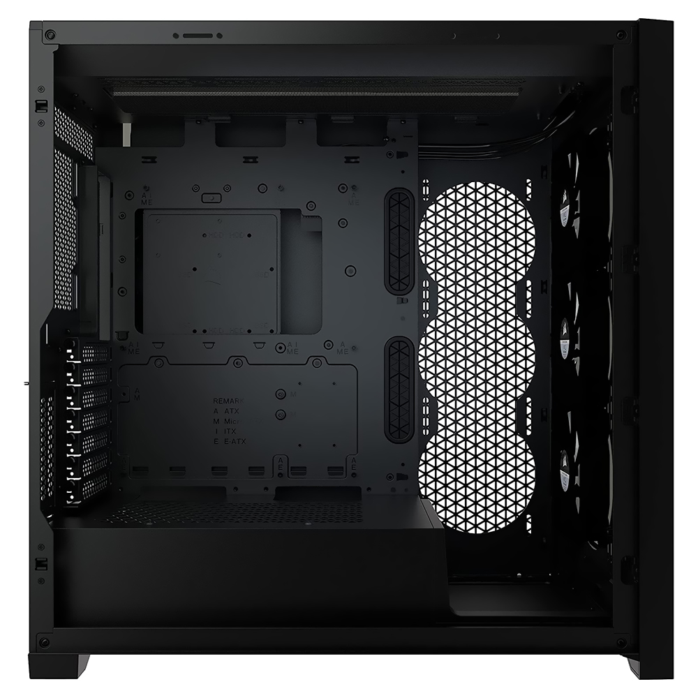 Gabinete Gamer Corsair Crystal 5000X CC-9011212-WW Mid Tower / 3 Cooler / RGB - Preto