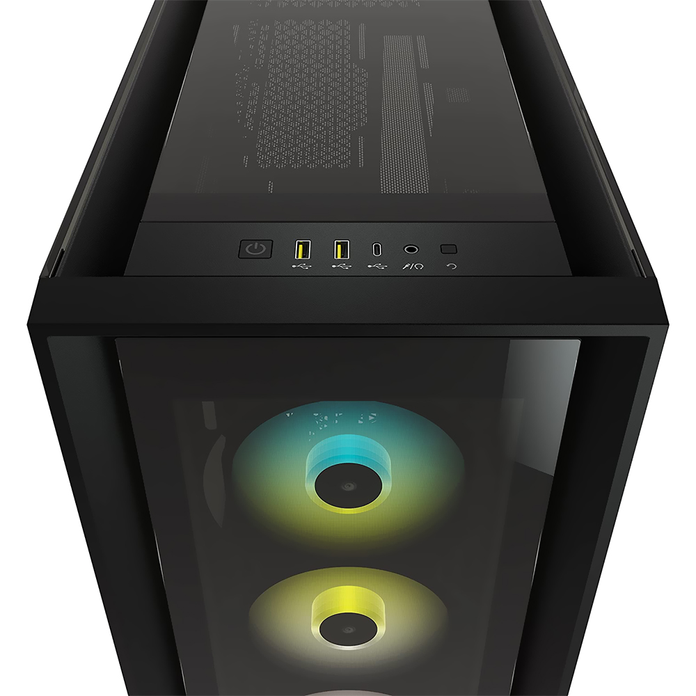 Gabinete Gamer Corsair Crystal 5000X CC-9011212-WW Mid Tower / 3 Cooler / RGB - Preto