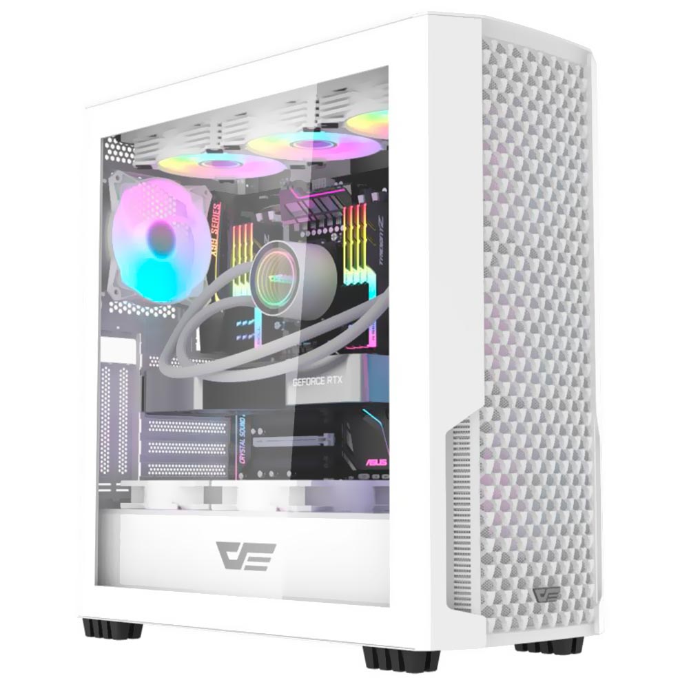 Gabinete Gamer darkFlash DF2100 Mesh E-ATX / 4 Cooler / RGB - Branco