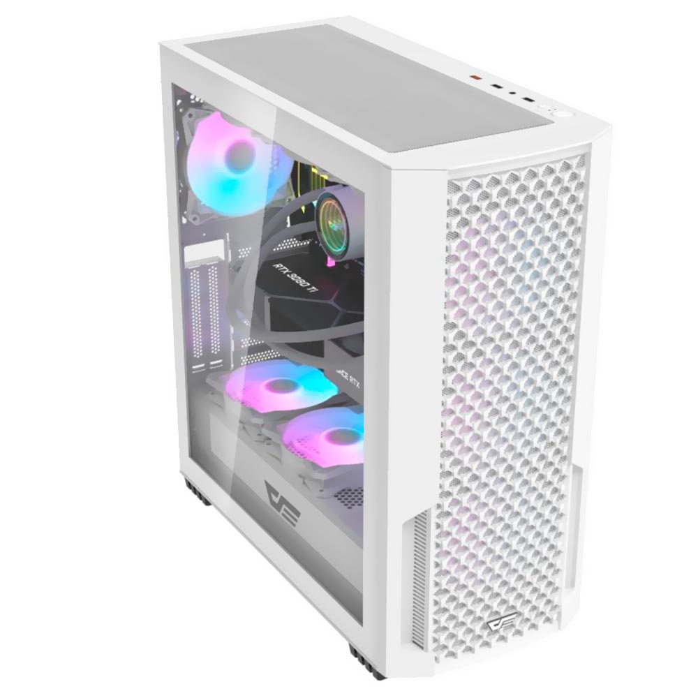 Gabinete Gamer darkFlash DF2100 Mesh E-ATX / 4 Cooler / RGB - Branco