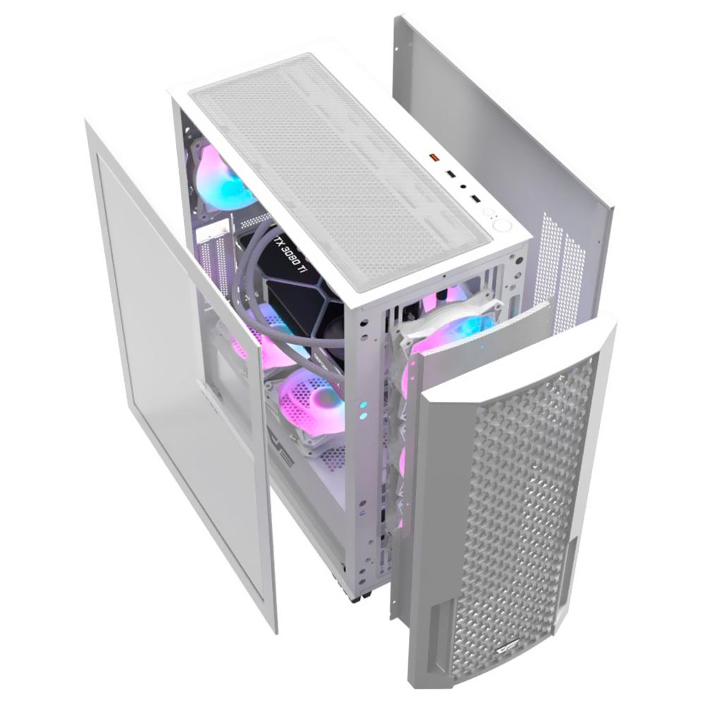 Gabinete Gamer darkFlash DF2100 Mesh E-ATX / 4 Cooler / RGB - Branco