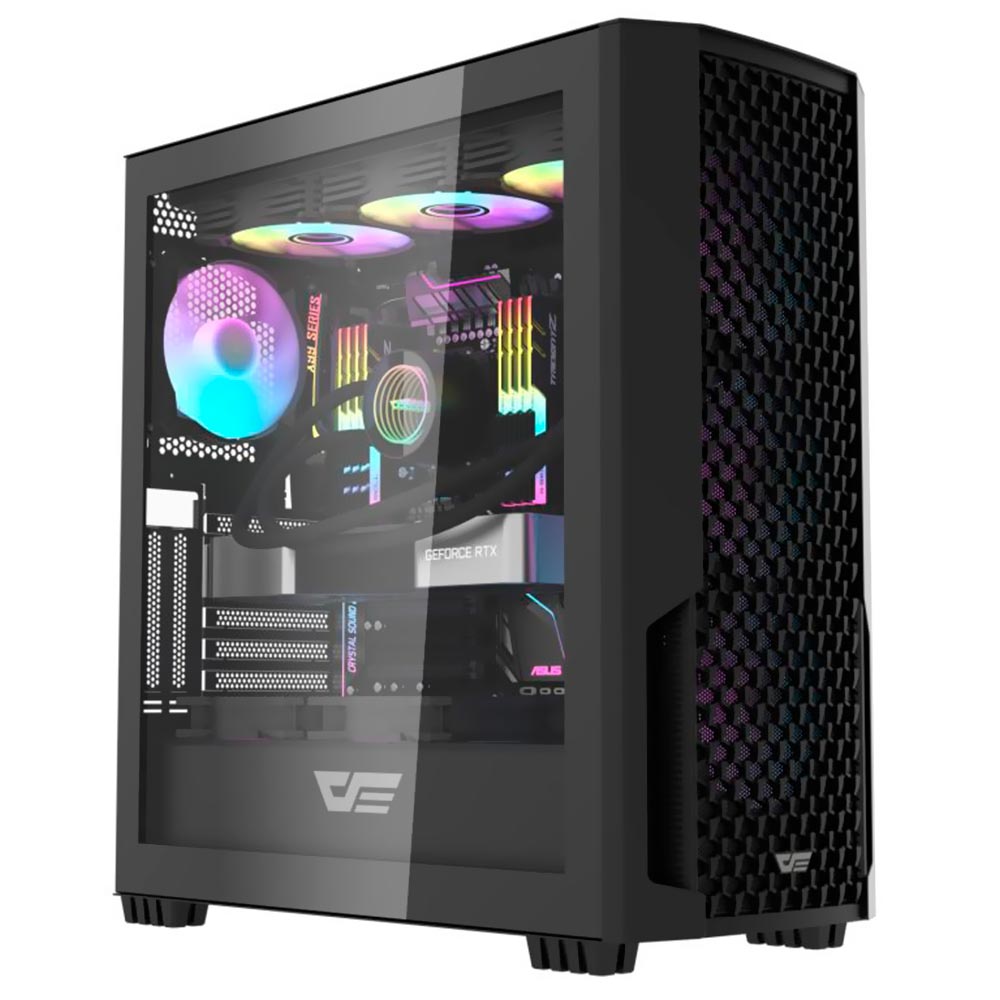 Gabinete Gamer darkFlash DF2100 Mesh E-ATX / 4 Cooler / RGB - Preto