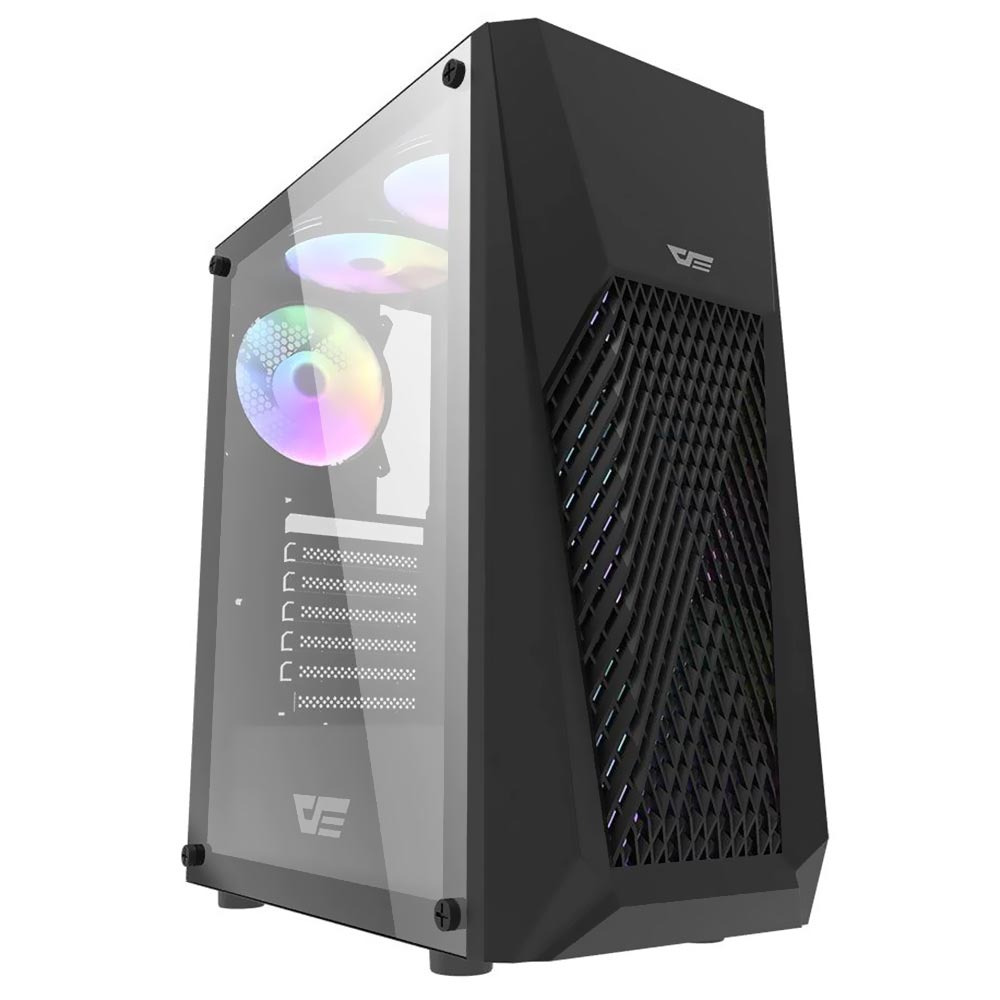 Gabinete Gamer darkFlash DK150 ATX / 3 Cooler / RGB - Preto