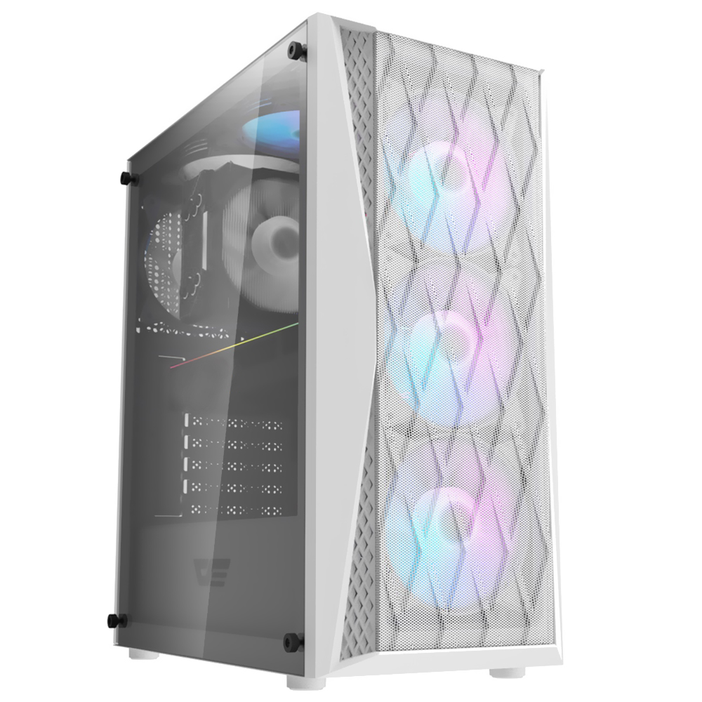 Gabinete Gamer darkFlash DK352 E-ATX / 4 Cooler / RGB - Branco