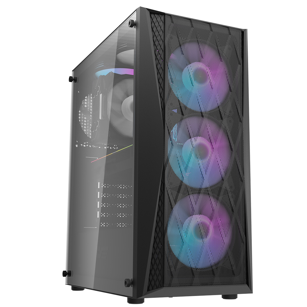 Gabinete Gamer darkFlash DK352 E-ATX / 4 Cooler / RGB - Preto