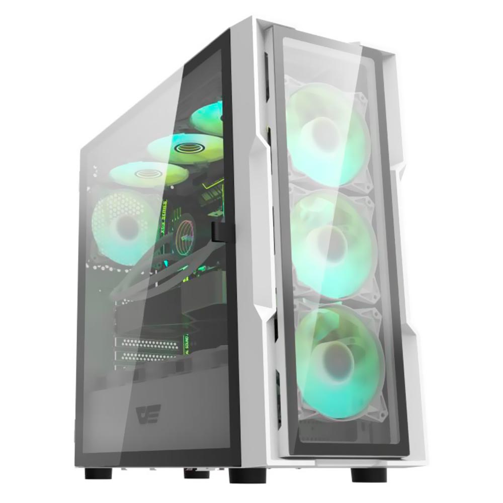 Gabinete Gamer darkFlash DK431 Glass ATX / 4 Cooler / ARGB - Branco