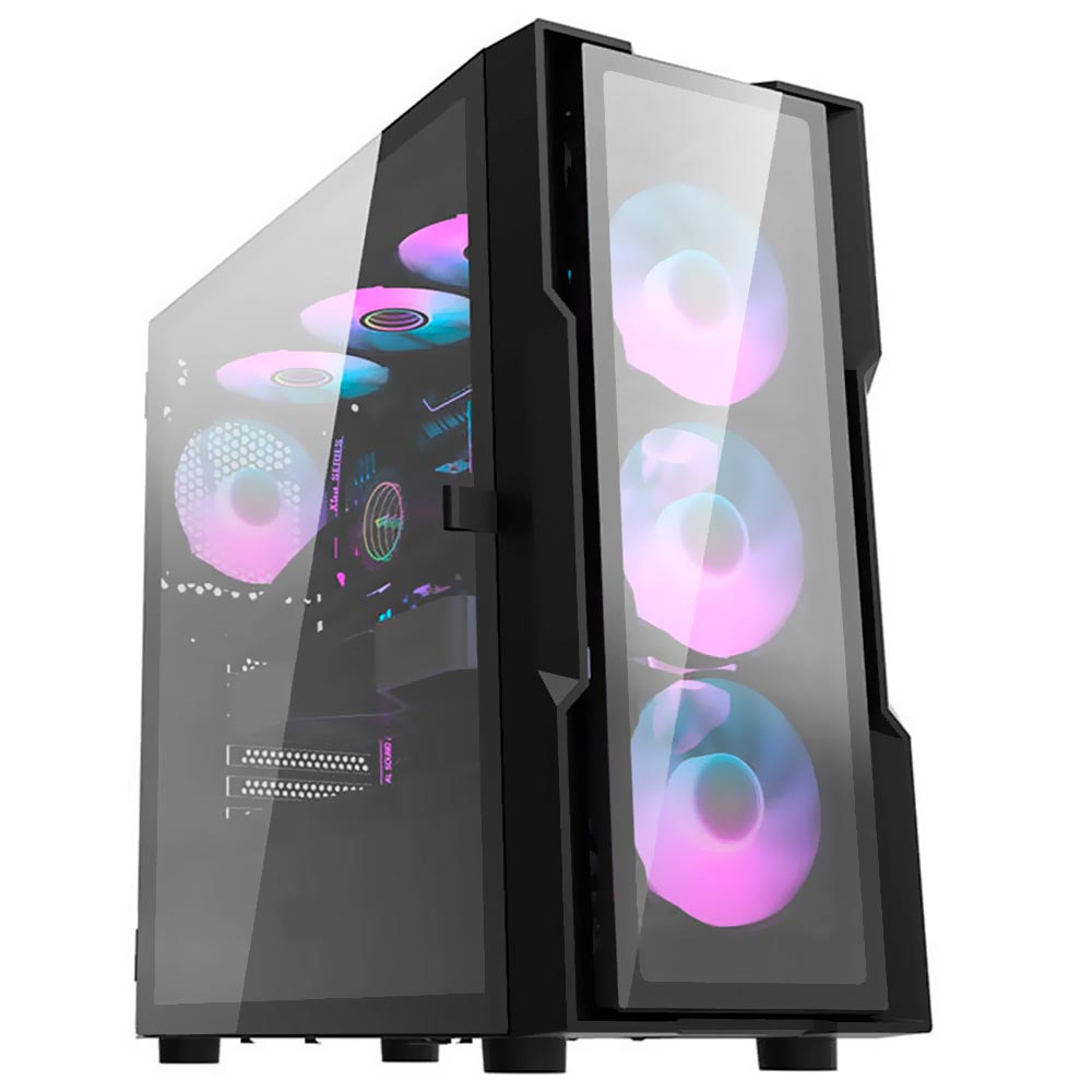 Gabinete Gamer darkFlash DK431 Glass ATX / 4 Cooler / ARGB - Preto