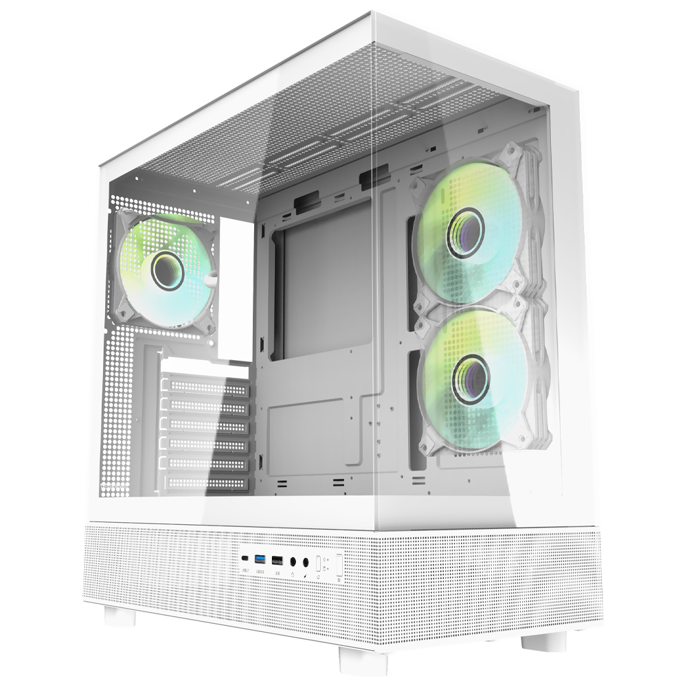 Gabinete Gamer darkFlash DPX90 ATX / 3 Cooler / ARGB - Branco