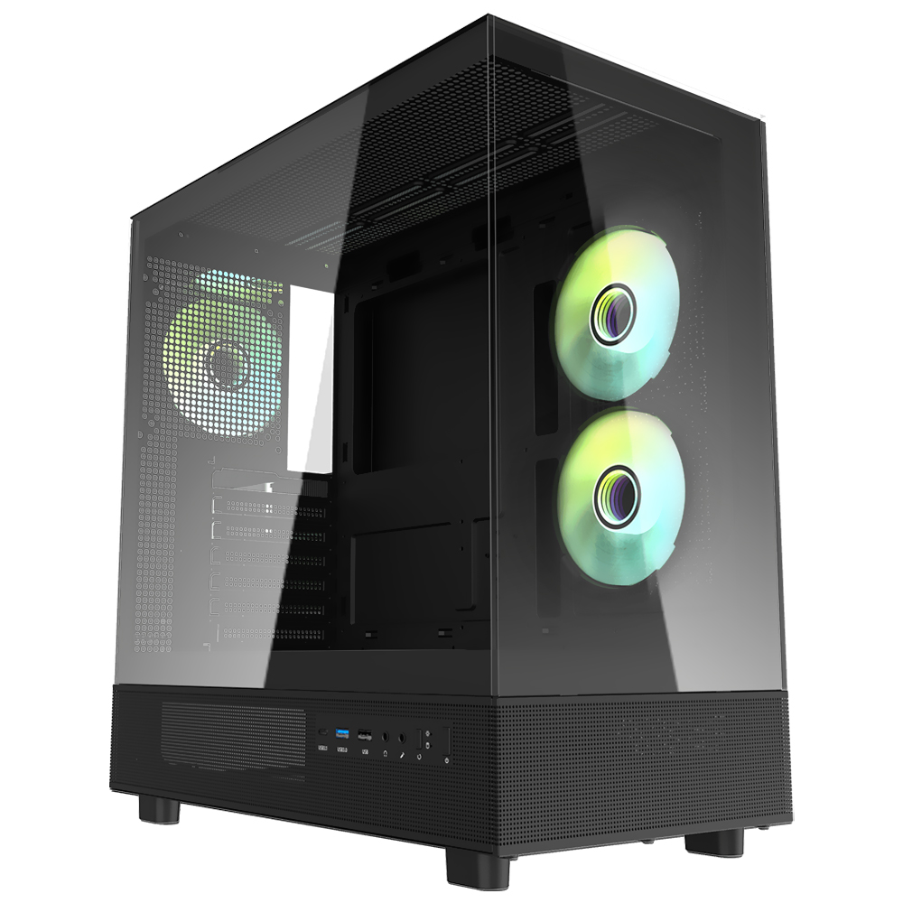 Gabinete Gamer darkFlash DPX90 ATX / 3 Cooler / ARGB - Preto