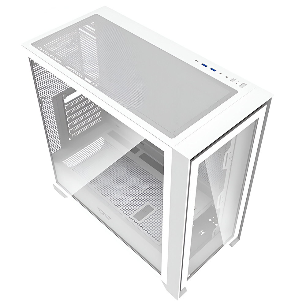 Gabinete Gamer darkFlash DRX90 GLASS+FAN Mid Tower / 4 Cooler / ARGB - Branco