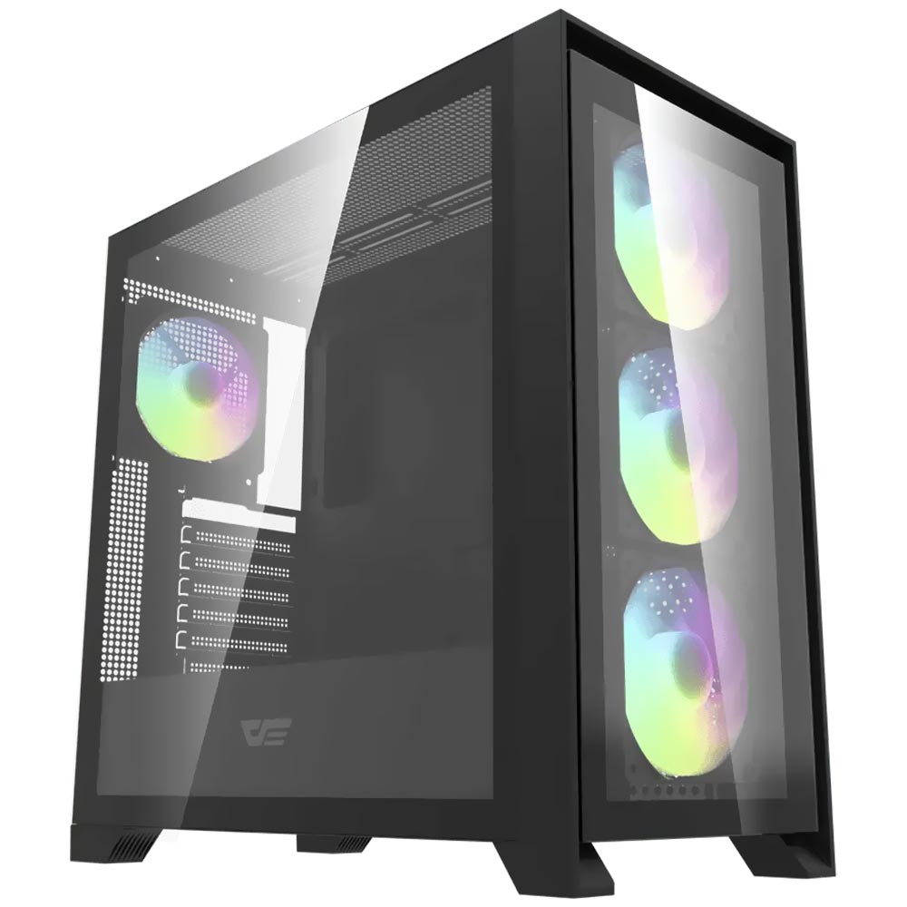 Gabinete Gamer darkFlash DRX90 GLASS+FAN Mid Tower / 4 Cooler / ARGB - Preto