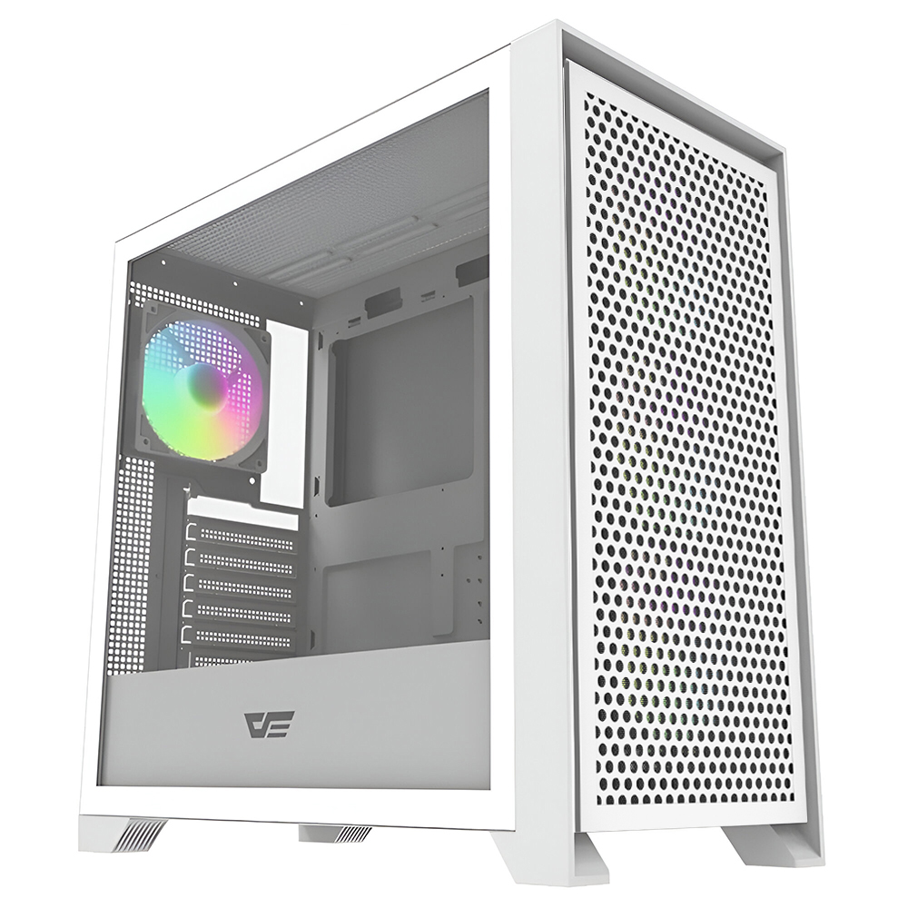 Gabinete Gamer darkFlash DRX90 MESH+FAN Mid Tower / 4 Cooler / ARGB - Branco