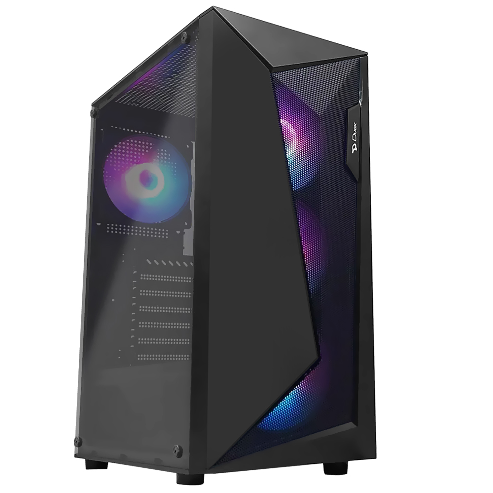 Gabinete Gamer Duex DX305M Mid Tower / 4 Cooler / RGB - Preto