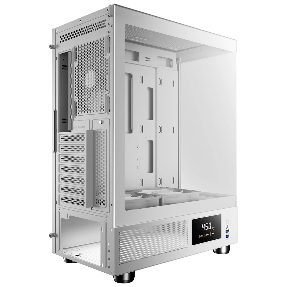 Gabinete Gamer Gamdias Atlas E1 WH Mid Tower / 3 Cooler / ARGB - Branco
