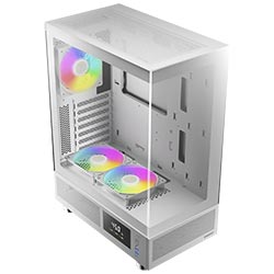 GABINETE GAMER GAMDIAS ATLAS E1 WH VIDRO BRANCO - 3 COOLER ARGB- MID TOWER (GARANTIA BR)