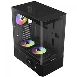 Gabinete Gamer Gamdias Atlas E2 CG Mid Tower / 3 Cooler / ARGB - Preto