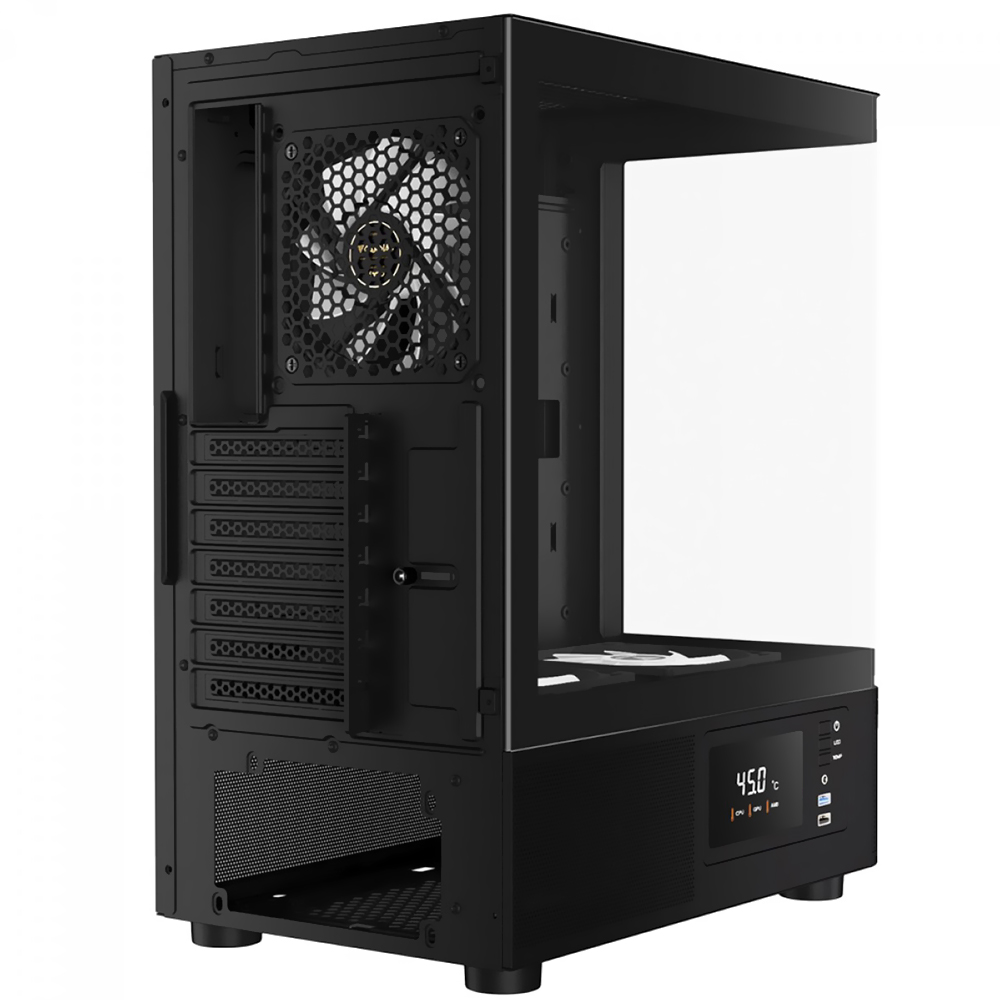Gabinete Gamer Gamdias Atlas E2 CG Mid Tower / 3 Cooler / ARGB - Preto