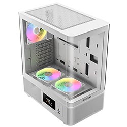 GABINETE GAMER GAMDIAS ATLAS E2 CG WH VIDRO BRANCO - 3 COOLER ARGB- MID TOWER (GARANTIA BR)