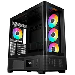 Gabinete Gamer Gamdias Aura Atlas P2 CG Mid Tower / 4 Cooler / ARGB - Preto