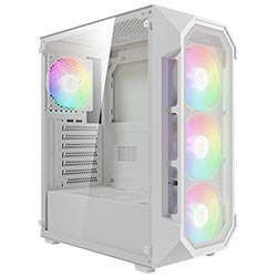 Gabinete Gamer Gamdias Aura GC1 Elite WH Mid Tower / 4 Cooler / ARGB - Branco