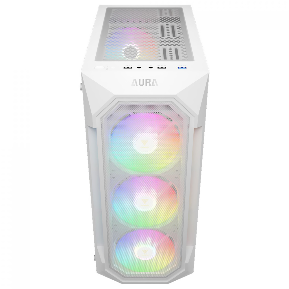 Gabinete Gamer Gamdias Aura GC1 Elite WH Mid Tower / 4 Cooler / ARGB - Branco