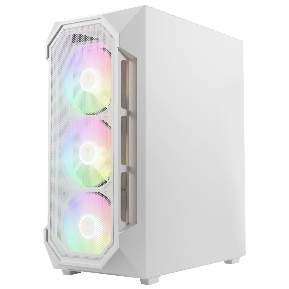 Gabinete Gamer Gamdias Aura GC1 Elite WH Mid Tower / 4 Cooler / ARGB - Branco