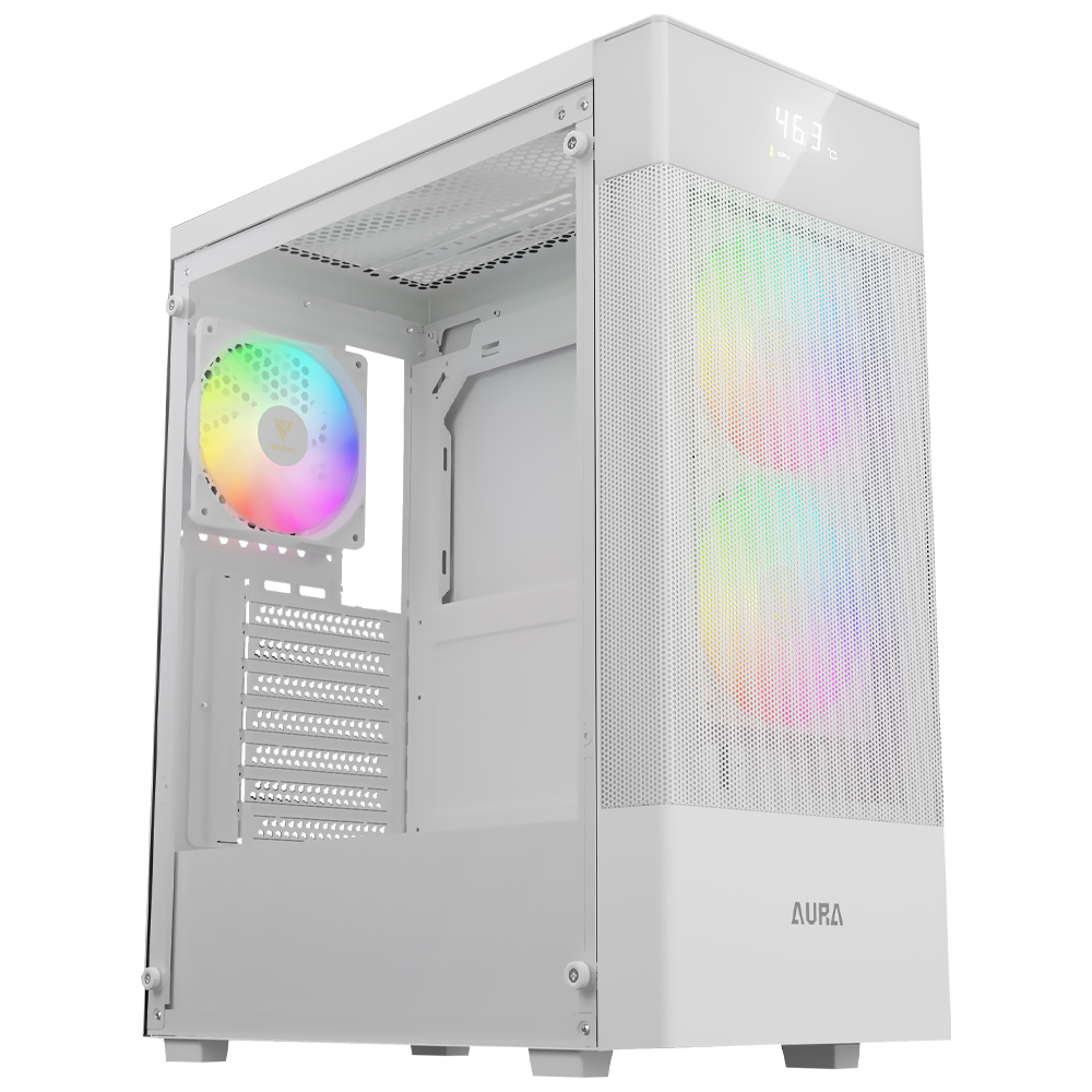 Gabinete Gamer Gamdias Aura GC5 Elite WH Mid Tower / 3 Cooler / ARGB - Branco