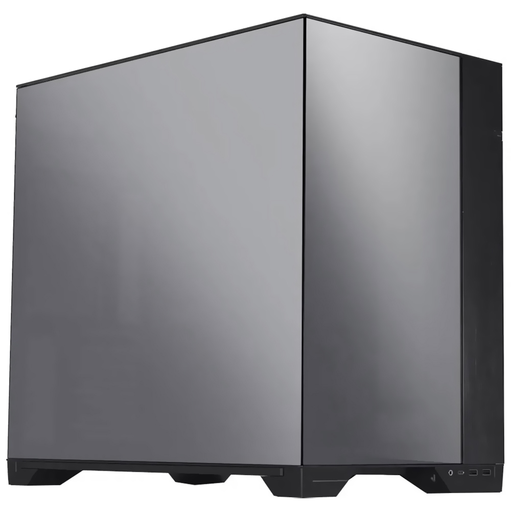 GABINETE GAMER LIAN LI 011 VISION CHROME 011VC VIDRO PRETO 