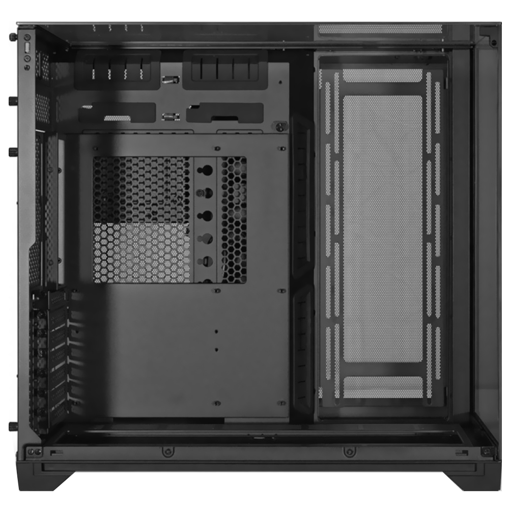 GABINETE GAMER LIAN LI 011 VISION CHROME 011VC VIDRO PRETO 