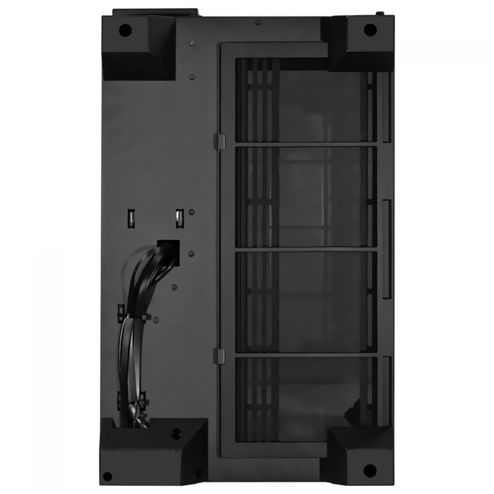 GABINETE GAMER LIAN LI 011 VISION CHROME 011VC VIDRO PRETO 