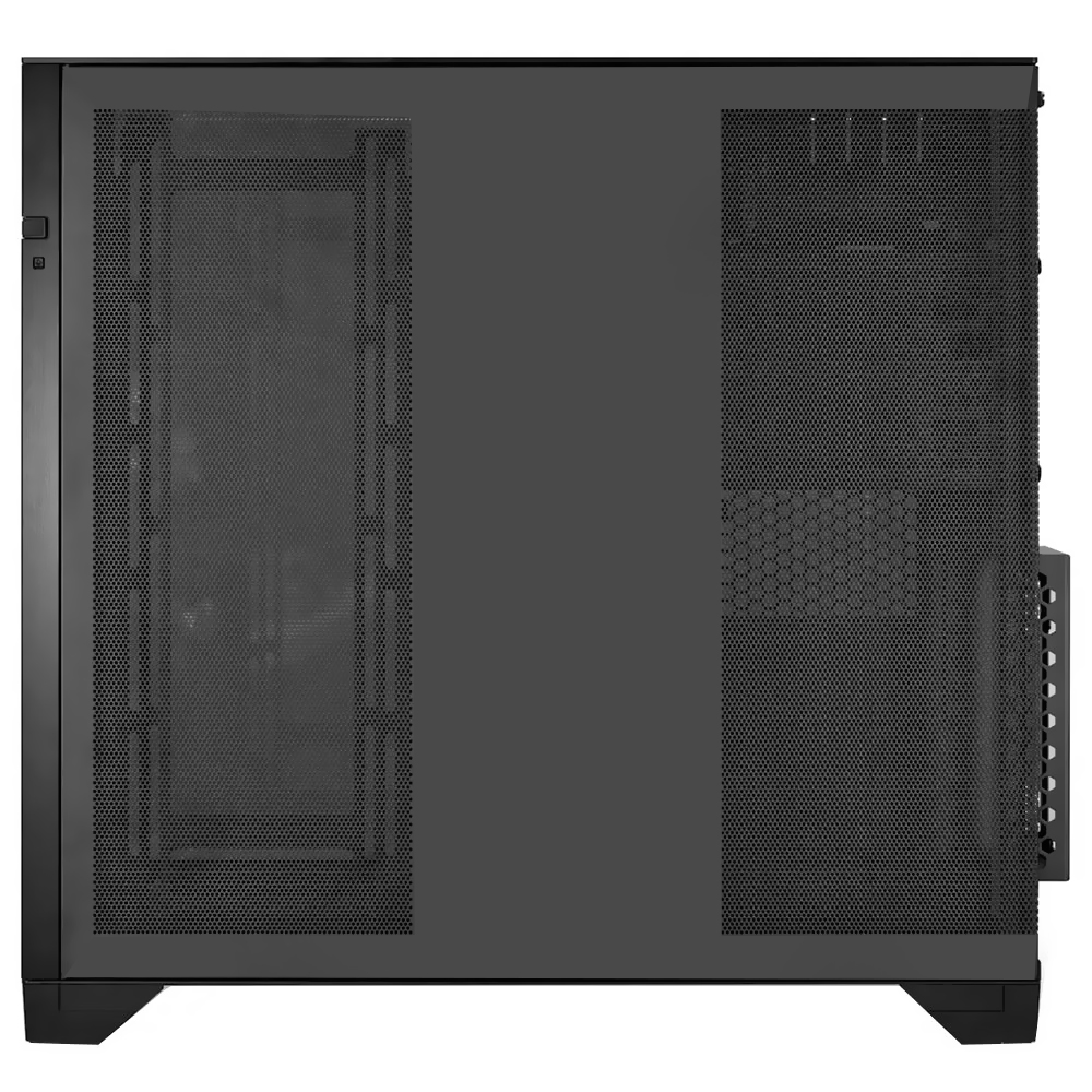 GABINETE GAMER LIAN LI 011 VISION CHROME 011VC VIDRO PRETO 