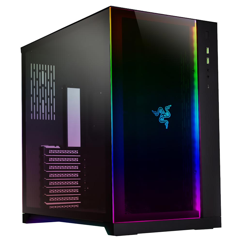 Gabinete Gamer Lian Li PC-011 Dynamic E-ATX / RGB / Razer Edition - Preto