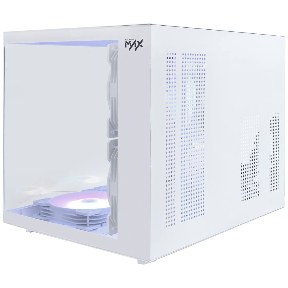 Gabinete Gamer Macrovip Max Aqua Series Mini Tower / 5 Cooler / RGB - Branco (MV-TCXA325F5W)