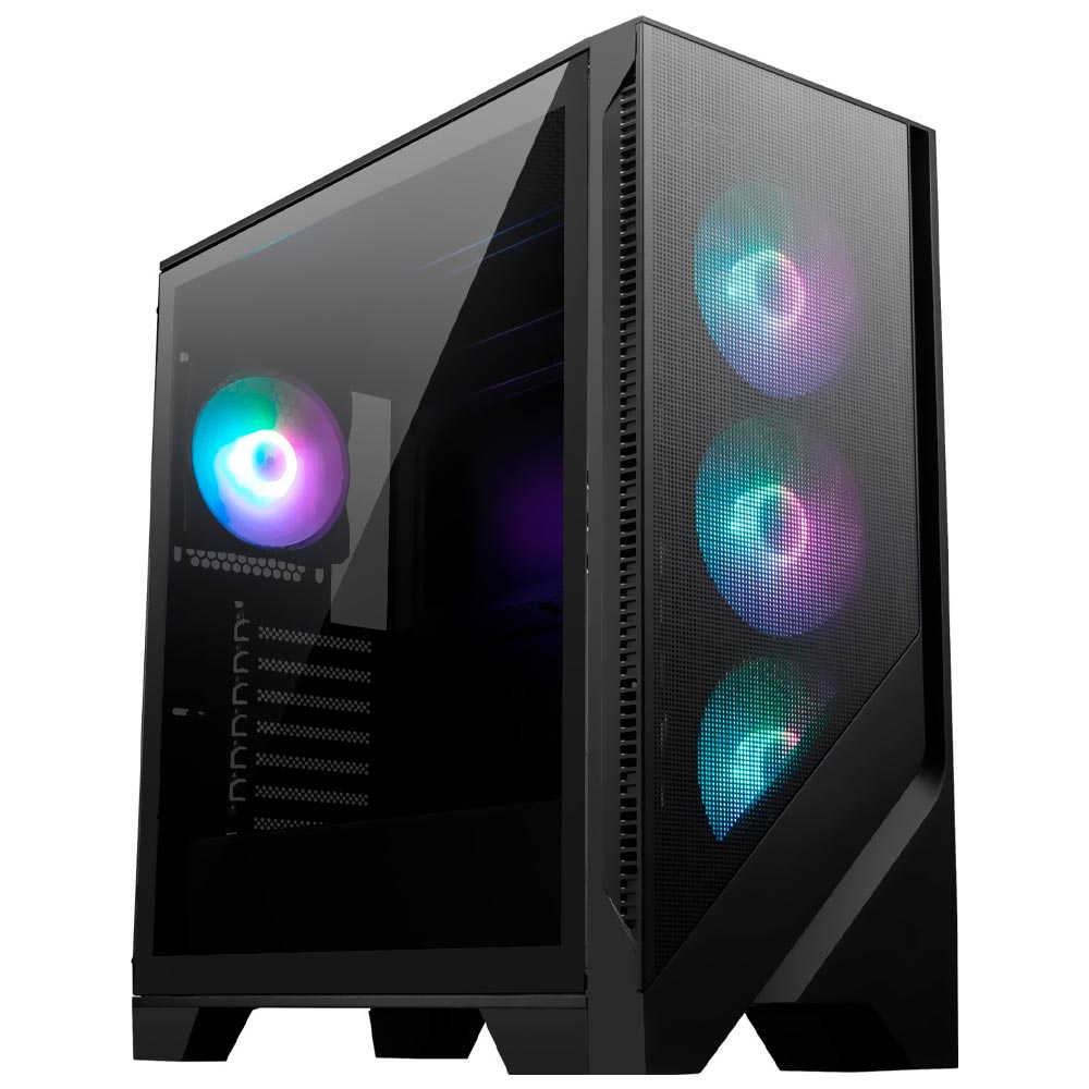 Gabinete Gamer MSI Mag Forge 320R Airflow Mid Tower / 4 Cooler / ARGB - Preto