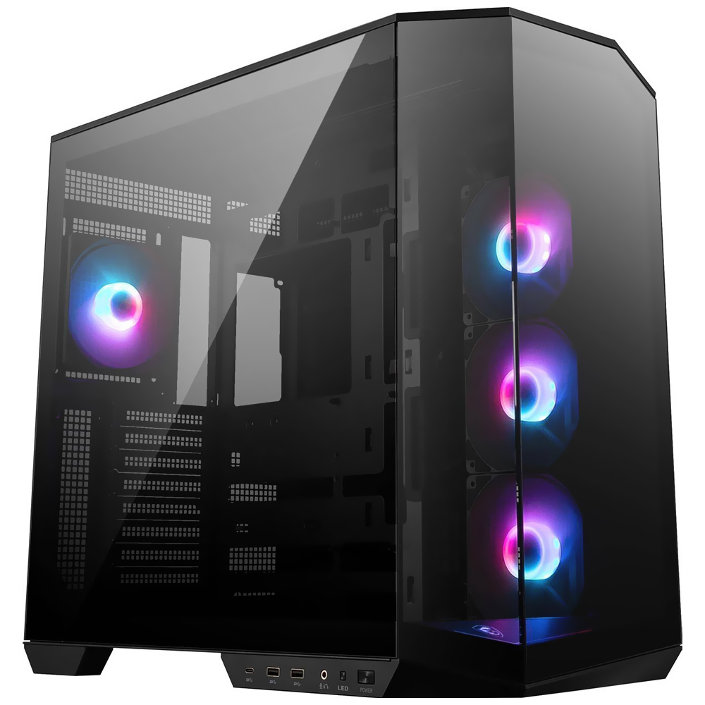 Gabinete Gamer MSI Mag Pano 100R PZ ATX Tower / 4 Cooler / ARGB - Preto 