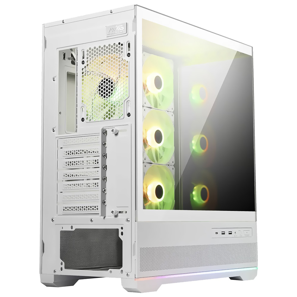 Gabinete Gamer MSI Mag Pano 110R PZ Micro ATX / 4 Cooler / ARGB - Branco