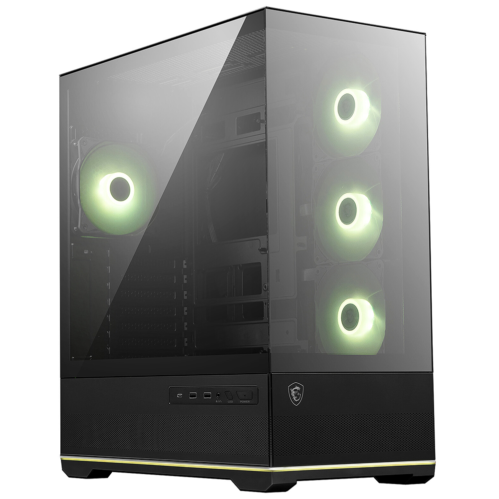Gabinete Gamer MSI Mag Pano 110R PZ Micro ATX / 4 Cooler / ARGB - Preto